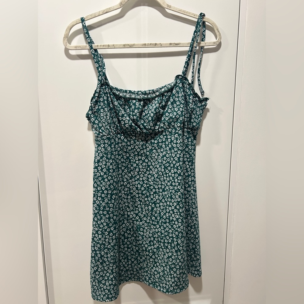 H&M Divided Green and White Floral Dress